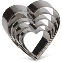 Lotto Di 5 Tagliapasta / Stampini A Forma Di Cuore - Patisse