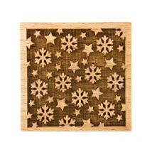 Tampon à biscuits carré - Motif Flocons de neige Patisse