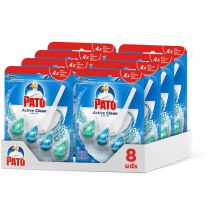 Johnson - Pato - Active Clean colgador para inodoro, frescor intenso, perfuma y desinfecta, aroma Marine (Pack de 8)