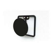 Patère porte manteau mural 1 tête acier noir dot D.90 mm, l. 120 x p. 61 mm