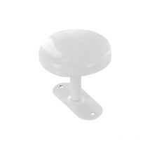 Cime - Patère porte manteau mural 1 tête en acier blanc diamètre 65 mm, l. 60 mm