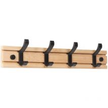 Cozevdnt - Porte-manteau mural, porte-manteau moderne patère en bois porte-manteau mural en bambou avec 4 crochets mobiles pour vestes, manteaux,