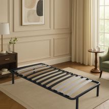 Nuits D'or - patrick - Solide et Confortable Sommier Cadre a lattes + Pieds 70x190 x 29 cm en Metal - 9 Larges Lattes de 12,5 cm - Montage Rapide et