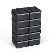 Group szu10 x czapg001 Juego de 10 Modular cajones, 5 colores, Negro, 11 x 7.5 x 4.5 cm - Patrol