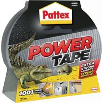 Adhésif toilé Power-Tape gris argent longueur 25 m largeur 50 mm
