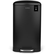 Pattumiera da cucina a pedale in acciaio inox n ° 705 Capacità 30 L, nera