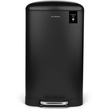 Les Collectors - Pattumiera da cucina a pedale Acciaio inox n ° 867 Grande capacità di 40 l, nera - nero