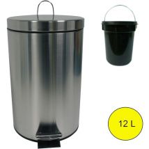 Bidone a pedale 12 litri in acciaio inossidabile MSV Grigio