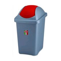 Pattumiera Bascula Multipat Base Silver/Rosso Lt. 60