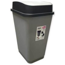 Pattumiera Bidone In Plastica Oslo Black Silver Dea Home 50 Litri