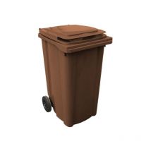 Pattumiera bidone raccolta differenziata 240 lt norme EN840 haccp coperchio marrone