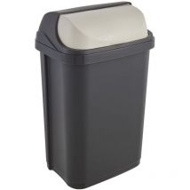 Pattumiera con Coperchio a Scorrimento, 25 l, Rasmus, Grigio Grafite