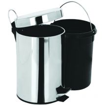 Pattumiera con pedale inox e secchio in plastica - lt.20 cm.31x45h.
