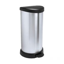 Deco Bin D-Shape Pattumiera a Pedale 40 Litri Metallo - Curver