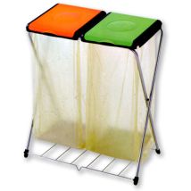 Cavalletto Portasacco Con Griglia 1 P. Nature – 8001244009783 – Acciaio Antiruggine, 37,5cm Larghezza, 40cm Profondità, 82cm Altezza – Gimi