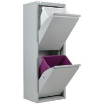 Starmart - Pattumiera per Raccolta Differenziata EcoPatty, Mobile metallo Salvaspazio, Interno/Esterno, Grigio