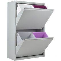 Pattumiera per Raccolta Differenziata EcoPatty, Mobile metallo Salvaspazio, Interno/Esterno, Grigio