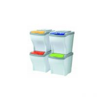 Pattumiera poker differenziata set 4 pattumiere 80 lt Bama secchio spazzatura