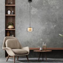 Gebraucht] Paul Neuhaus LED-Pendelleuchte Hängeleuchte Rika schwarz Glas dimmbar 15 cm led
