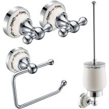 Paulgurkes - Bad-accessoires Set Nostalgie Retro Haken Wc-bürste Wc-papierhalter