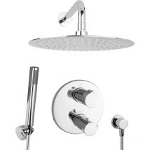 Regendusche Duschsystem mit Thermostat 30cm Kopfbrause Edelstahl - Paulgurkes