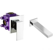 Set eckig Unterputz mit Box Badewanne Waschtisch mit Wanneneinlauf - Paulgurkes