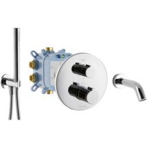 Paulgurkes - Unterputz Thermostat Set für Badewannen Fertigmontage Mischbatterie