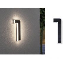Paulmann - 79842 Eclairage solaire pour numéro de maison 0.20 w blanc chaud noir