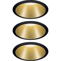 Paulmann Cole Coin 93404 Lampada da incasso Kit da 3 Classe efficienza energetica 2021: n.rel. 6 w Bianco caldo Nero, o