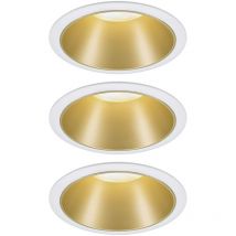 Paulmann Licht - Spot encastrable Paulmann 93406 Cole Coin jeu de 3 led 6.50 w blanc, or Q692422