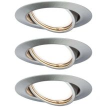 93420 Base Spot encastrable jeu de 3 led GU10 15 w acier inoxydable (brossé) - Paulmann