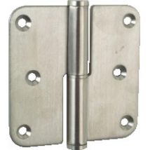 Paumelle 80 x 80 mm gauche acier inoxydable à bouts ronds - argenta