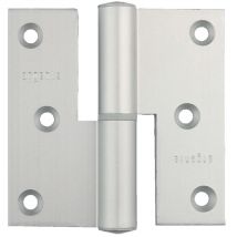 Paumelle 100 X 85 Mm Bouts Carrés Gauche Aluminium Argenté Argenta 4100105