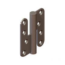 Monin - Paumelle - Bouts Ronds Noeud Plat Ø16 - Bague Inox Gauche - 100x86 - Inox Brosse