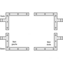 Torbel - Paumelle équerre haute gauche à boule acier galvanisé 400 x 550 mm