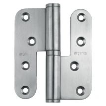 Arlu - Paumelle menuiserie bois inox brossé à bouts plats, 100x86x3 mm, gauche - argenta