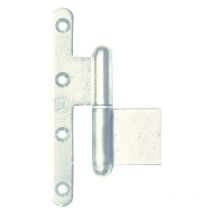 Paumelle mixte La Loutre Sedan 140x80mm zingué blanc bouts ronds droite - jardinier massard - J534160