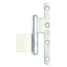 Paumelle mixte La Loutre Sedan 140x80mm zingué blanc bouts ronds gauche - jardinier massard - J534170