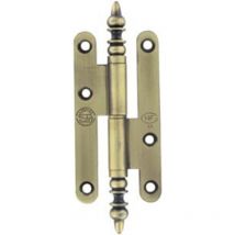 Paumelle rustique acier en 110 x 55 mm vieux bronze, bout rond, gauche Bros