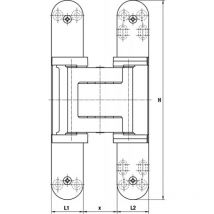 Simonswerk - Paumelle Tectus A8 te 540 100 kgs en boîte de 2 paumelles fintion laqué nickel mat F2