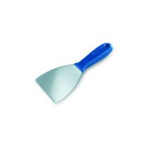 Spatola in acciaio inox mm 100 angoli arrotondati e manico in plastica mm 100