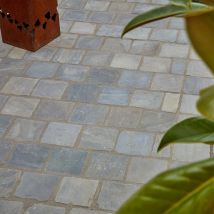 Ro'ma Nature - Pavé extérieur Pierre Naturelle Grès Kandla - 14x14x3-5 cm - Gris