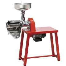 Presse-tomates avec presse a' tomates LC INOX Hp 0,5 et table de travail en acier a' bague en aluminium avec protection IP54