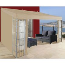 Quick-star - Pavillon 3x4m Sable avec 3 panneaux latéraux Extension Pavillon Patio Toit