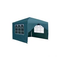 Pavillon pliant de 3 x 3 m avec parois latérales - Vert Naizy