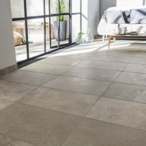 Pavimento e rivestimento in travertino beige scuro intenso effetto pietra Travertino l.40,6 x L.61 cm Centrale Brico