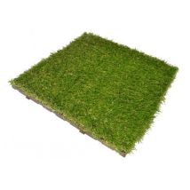 Ezooza - Confezione Da 12 Pezzi Greenplate Piastrella Modulare In Plastica Con Erba Sintetica 37,7 X 37,7 Cm Per Coprire 1,75 M2