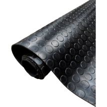 Comercial Candela - Pavimento pvc 100% Gomma Pavimento Protettivo Design Nero Bottoni Spessore 3MM 100X400CM