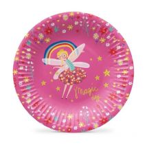 PAW - Piatti Carta Compleanno (18 cm) i 8 Pezzi i Piatti Monouso Ideali per Matrimonio, Comunione, Feste, Compleanno i Stampa su Piatti di Carta a