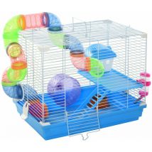 Hamster Cage Carrier Small Animal House w/ Exercise Wheels Tunnel Tube - Pawhut